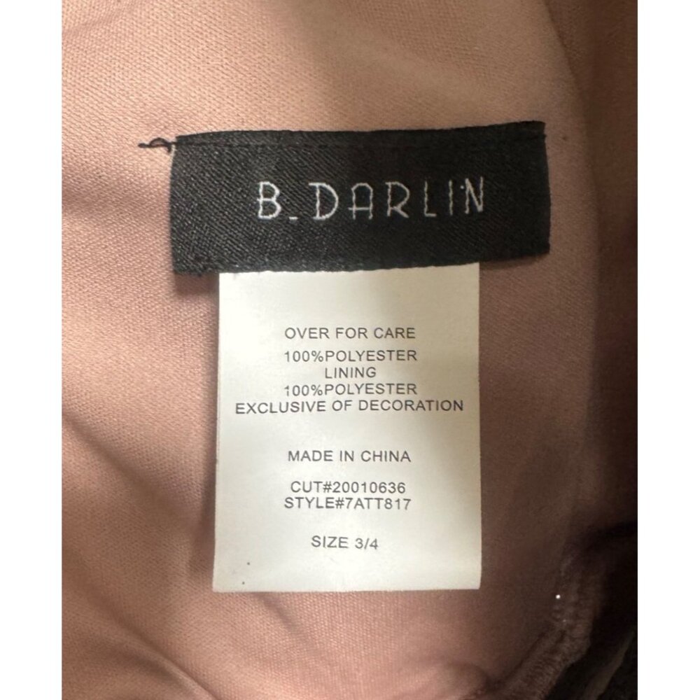 B. Darlin Rose Shimmer Mesh Prom/Party Dress Womens/Junior 3/4 W/Pockets Short - Picture 7 of 8